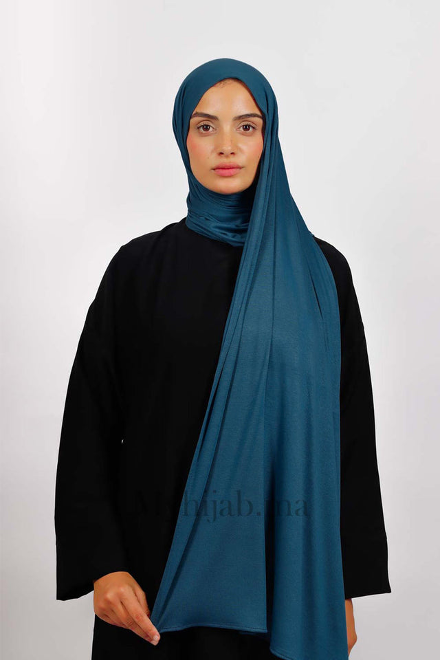 Lycra Coton - Bleu petrole