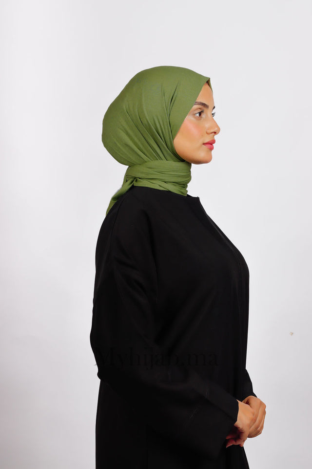 Lycra Coton - Olive fonce