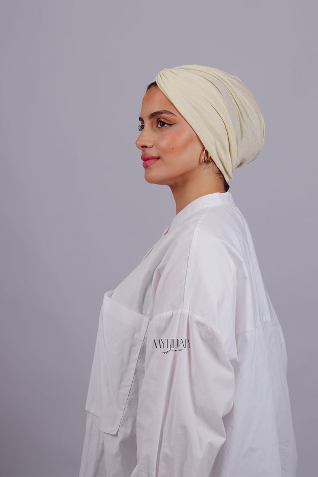 Turban Croisé Cotton - Biege clair