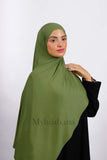 Lycra Coton - Olive fonce