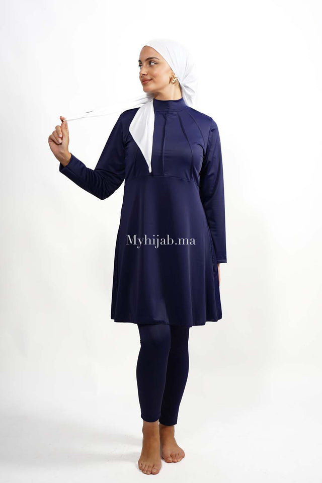 Burkini long -Bleu marine
