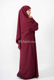 Abaya khimar large - Bordeux