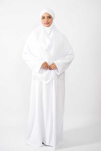 abaya khimar large - Blanche