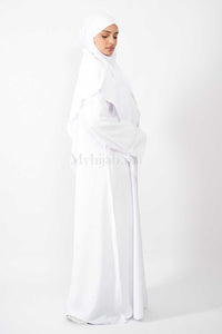 abaya khimar large - Blanche