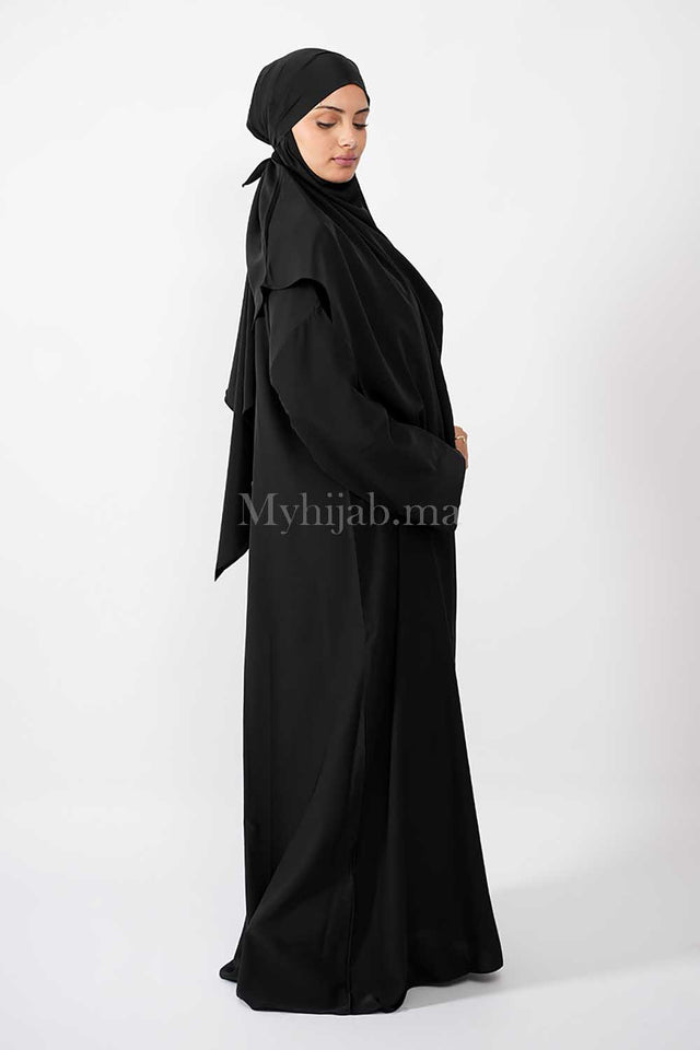 Abaya khimar large - Noir