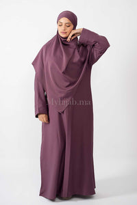 abaya khimar large - Pourpre