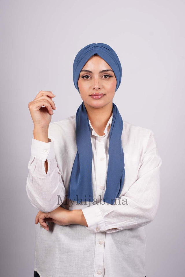 Turban Dubai - Bleu jeans
