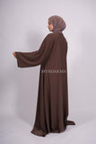 Abaya farasha strass - Marron