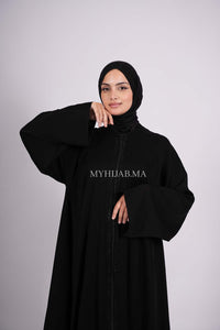Abaya farasha strass - Noir
