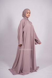 Abaya farasha strass - Beige pink