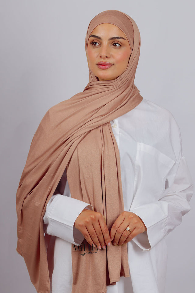 Lycra Bonnet Jasmine - Beige pink fonce