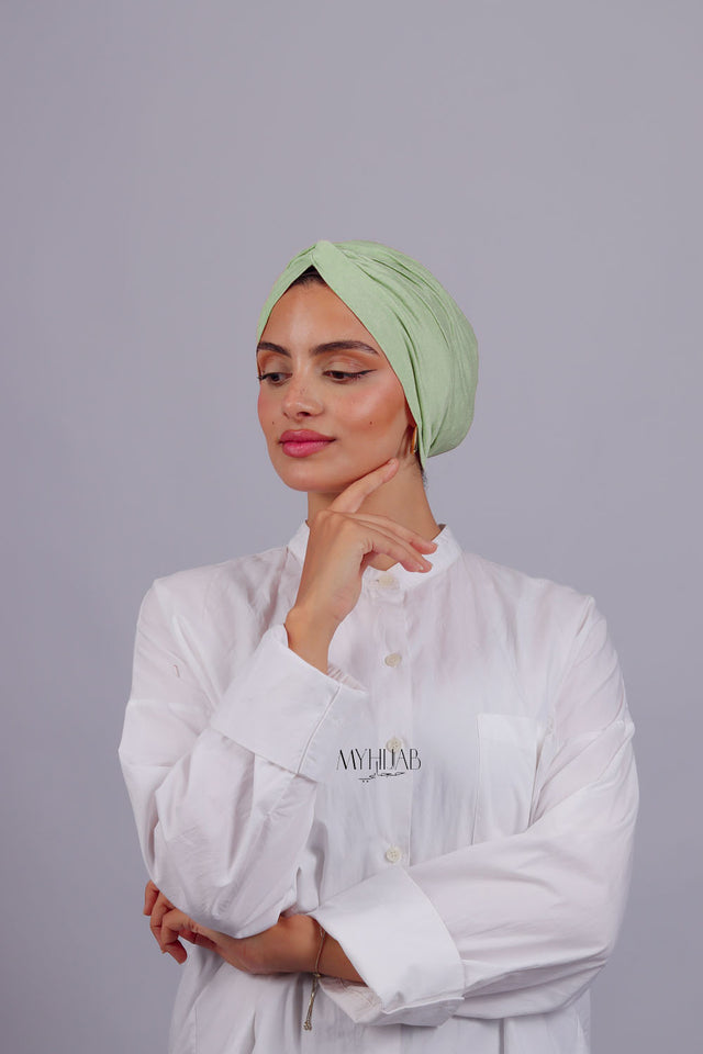Turban Croisé Cotton - Vert pastel