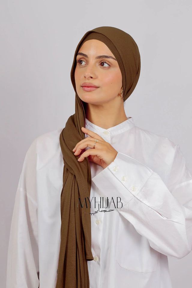 Lycra Bonnet Jasmine - Marron Clair
