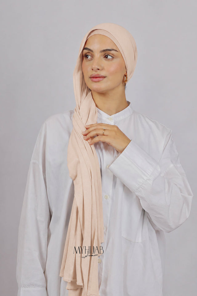 Lycra Bonnet Jasmine - Biege rose