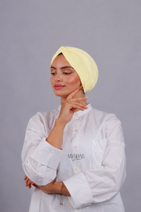 Turban Croisé Cotton - Jaune