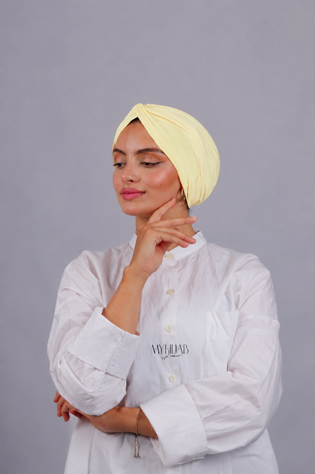 Turban Croisé Cotton - Jaune