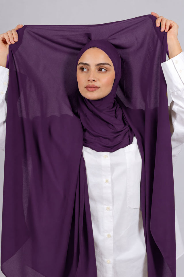 Crepe Bonnet Ninja - Mauve foncé