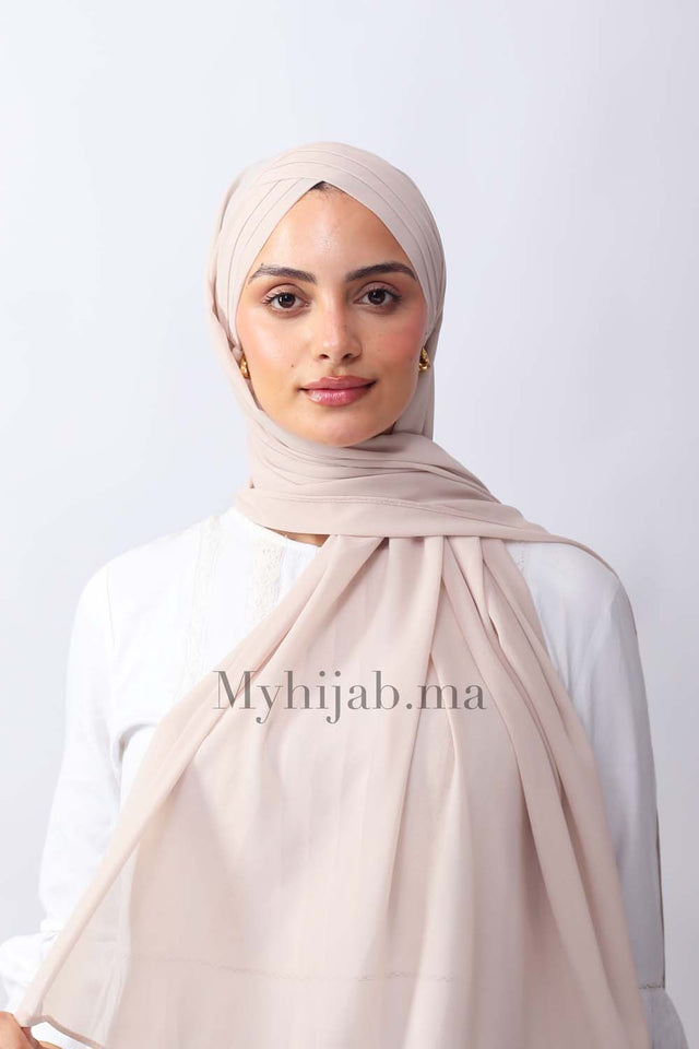 Crepe trois bandes -  Beige milk