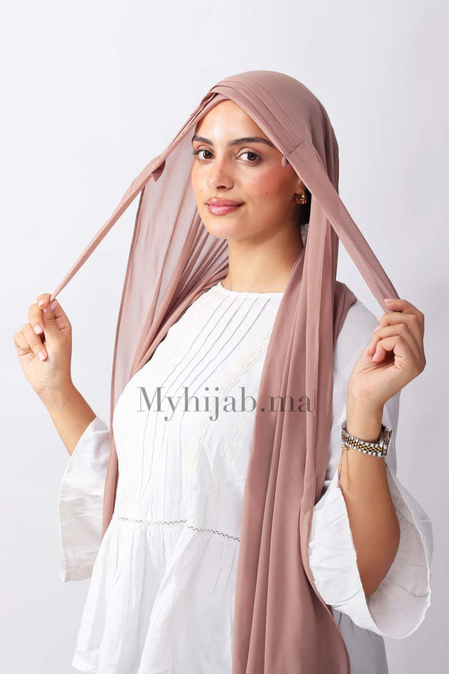 Crepe trois bandes - Marron pink