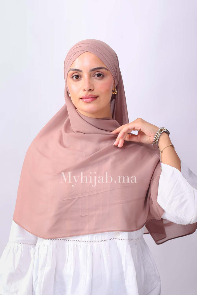 Crepe trois bandes - Marron pink