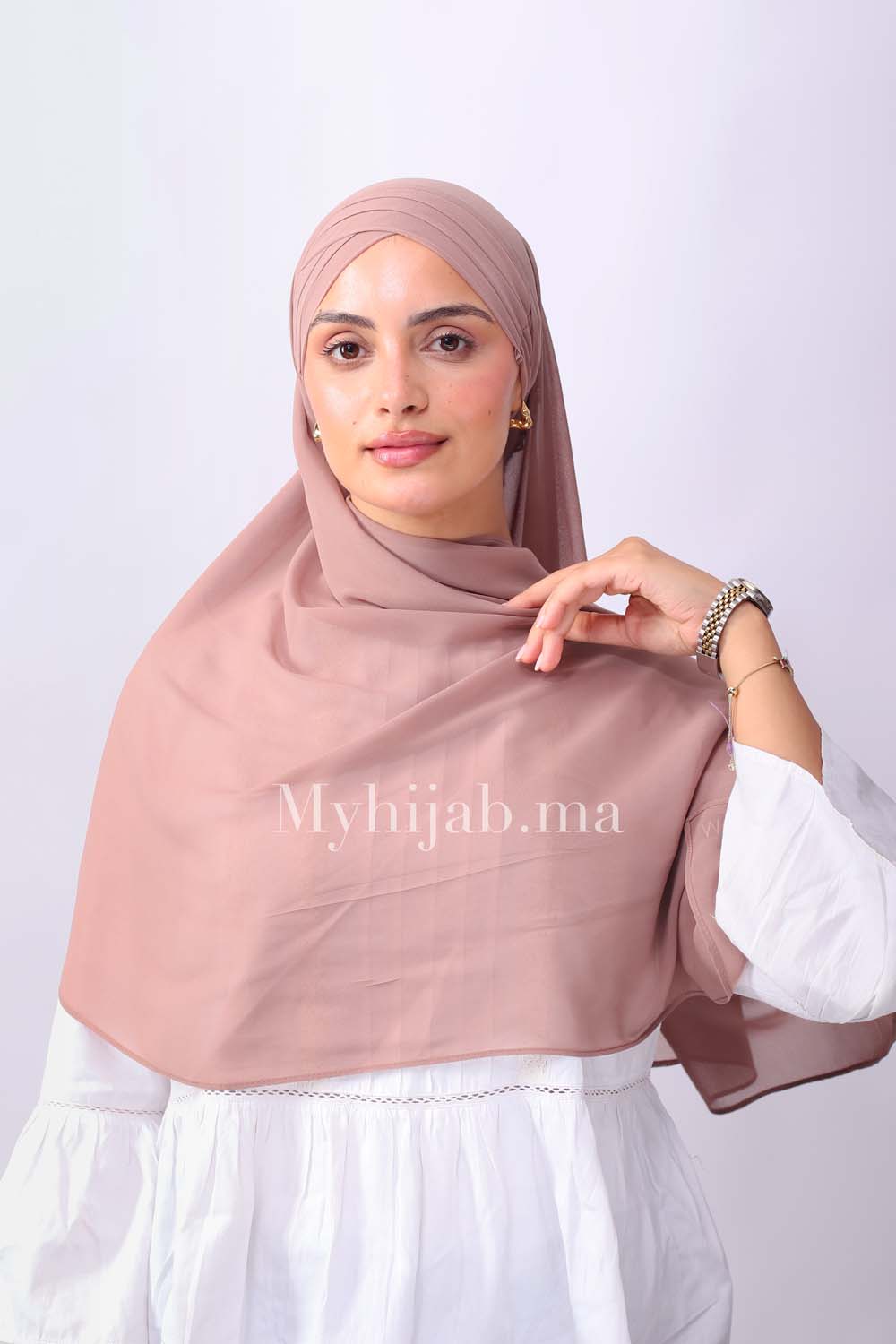 Crepe trois bandes - Marron pink