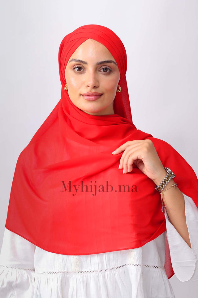 Crepe trois bandes - Rouge