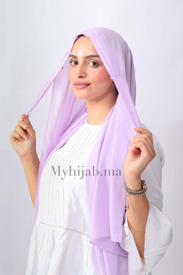 Crepe trois bandes -  Mauve clair