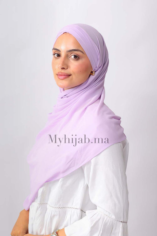 Crepe trois bandes -  Mauve clair