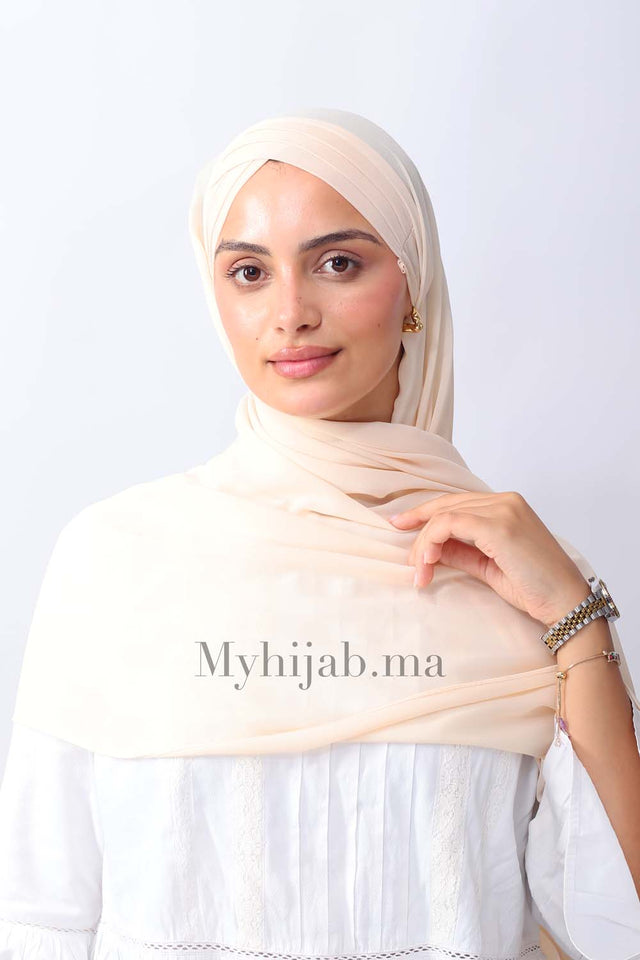 Crepe trois bandes - Beige saumon