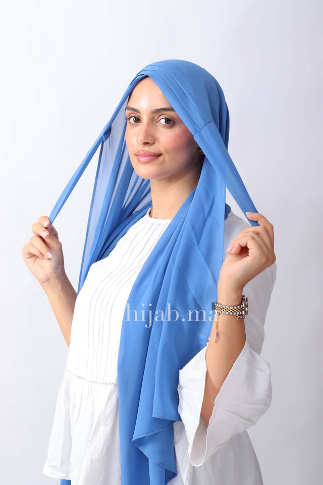 Crepe trois bandes - Bleu ciel