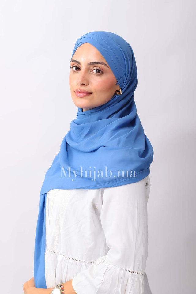 Crepe trois bandes - Bleu ciel