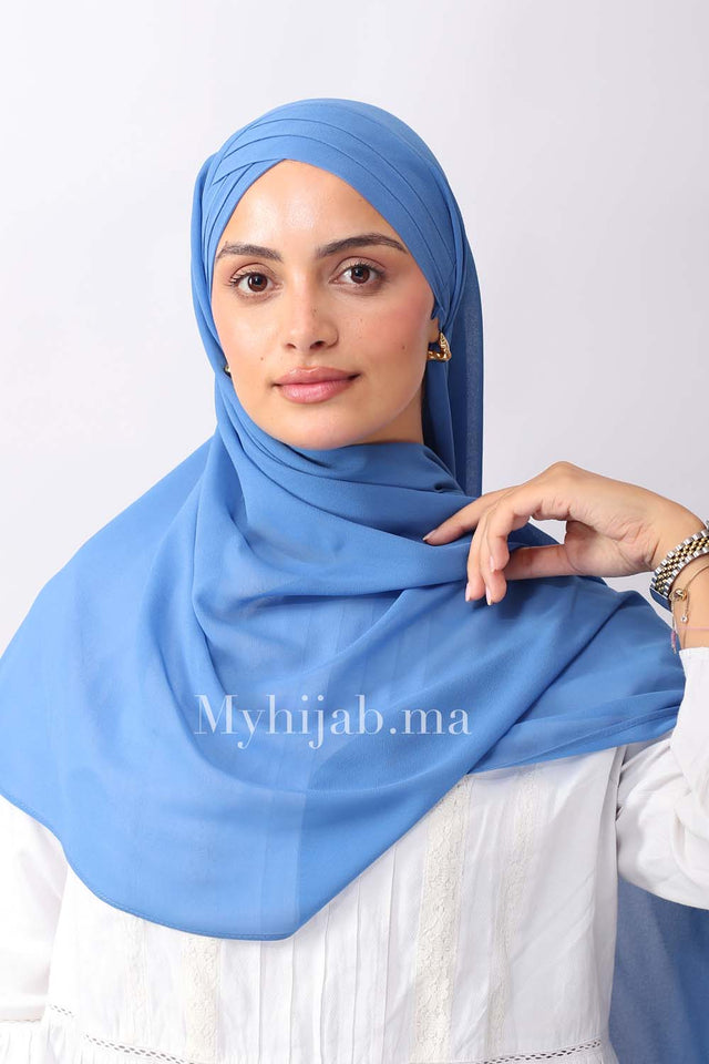 Crepe trois bandes - Bleu ciel