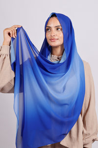 Muslin Dégradé -Bleu Saphir