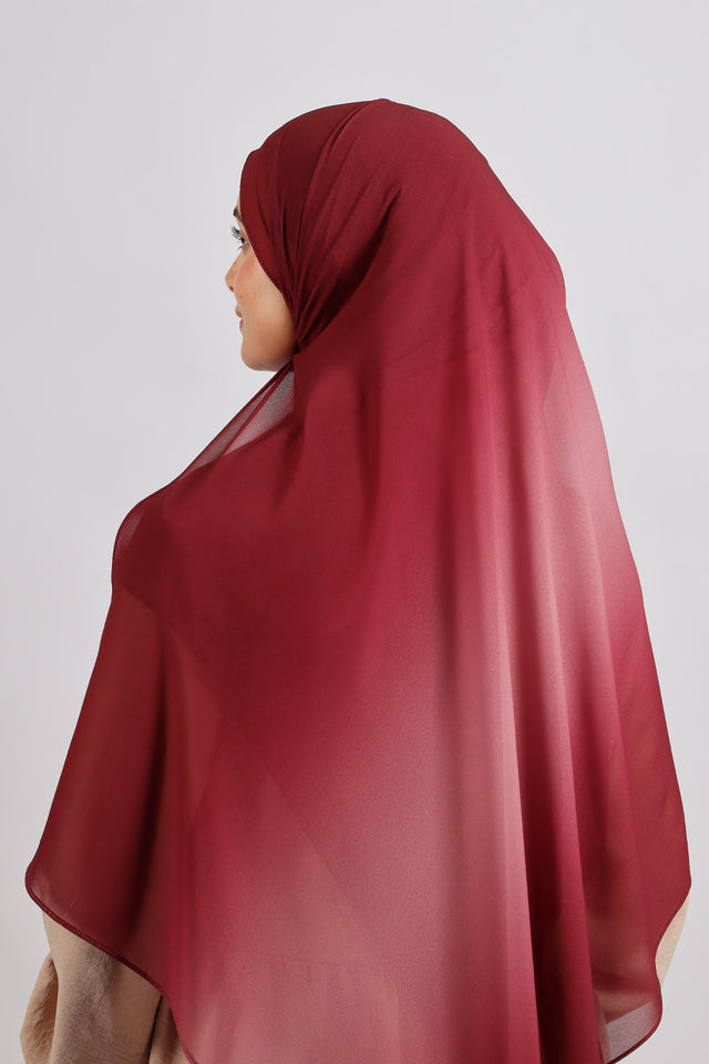 Muslin Dégradé -Bordeaux rosé