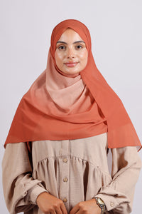 Muslin Dégradé -Orange Brûlé