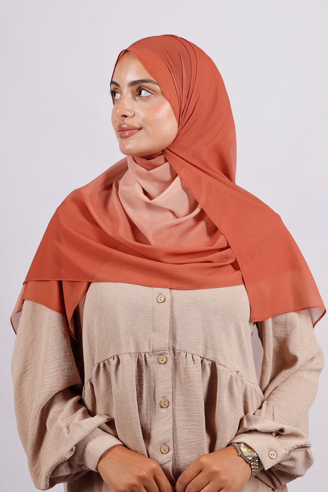 Muslin Dégradé -Orange Brûlé