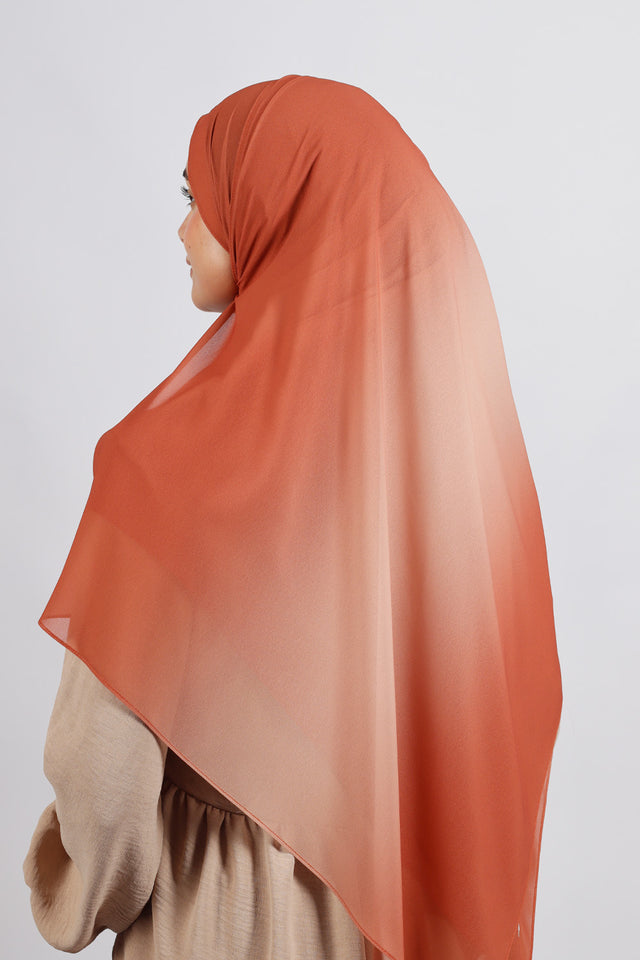 Muslin Dégradé -Orange Brûlé