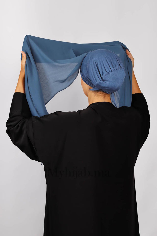 Chale Bonnet Fermé - Bleu jeans foncé