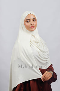 Lycra deux plis - Blanc cassé