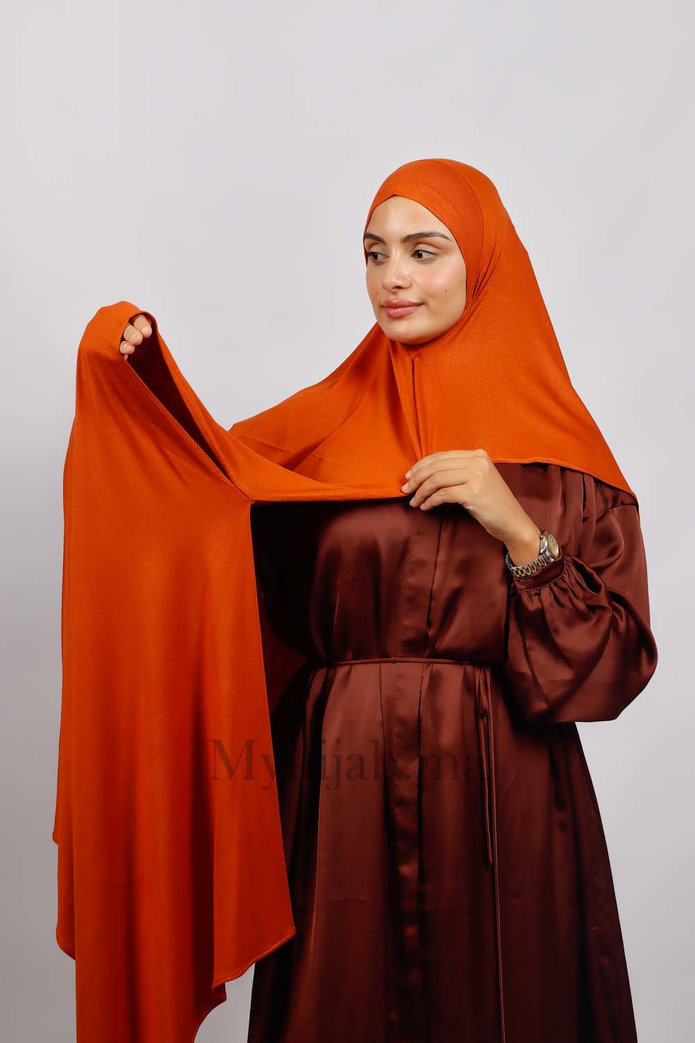 Lycra deux plis - Orange brûlée