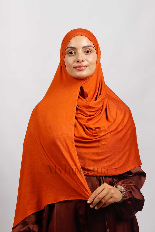 Lycra deux plis - Orange brûlée