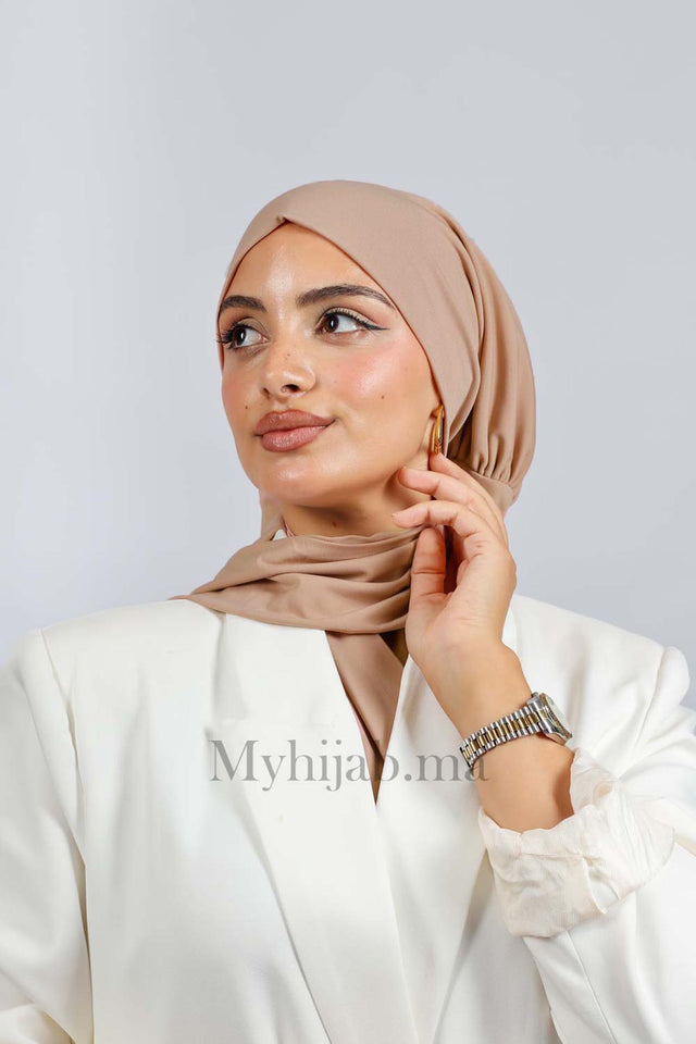 Turban Amira - Beige pink foncé