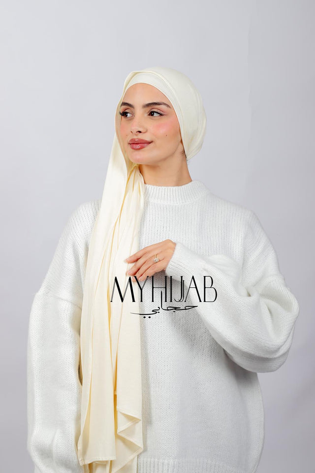 Lycra Bonnet Jasmine - Blanc cassé