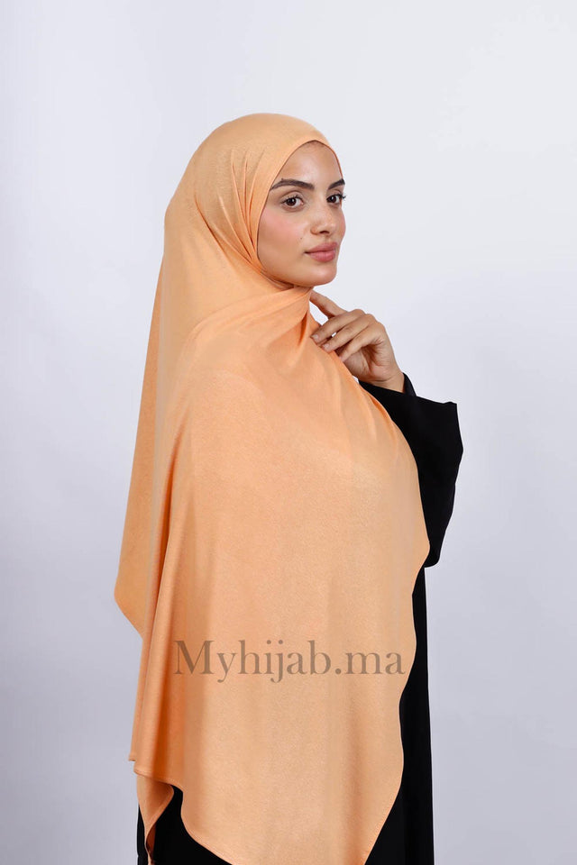 Lycra Coton - Pêche Clair