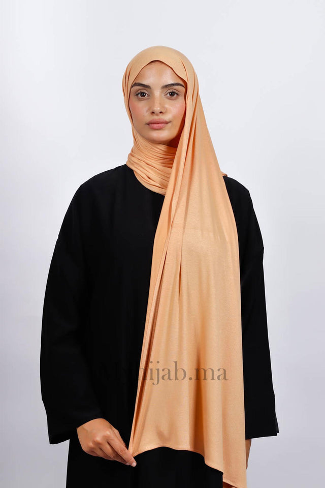 Lycra Coton - Pêche Clair