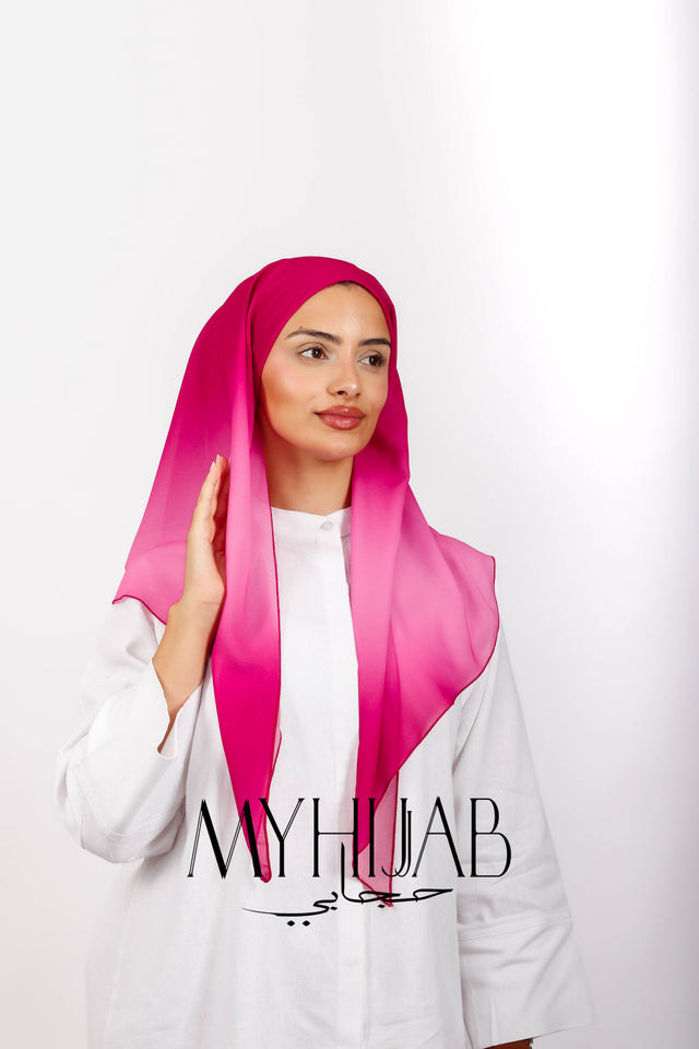 Foulard Lycra Dégradé - Rose fushia