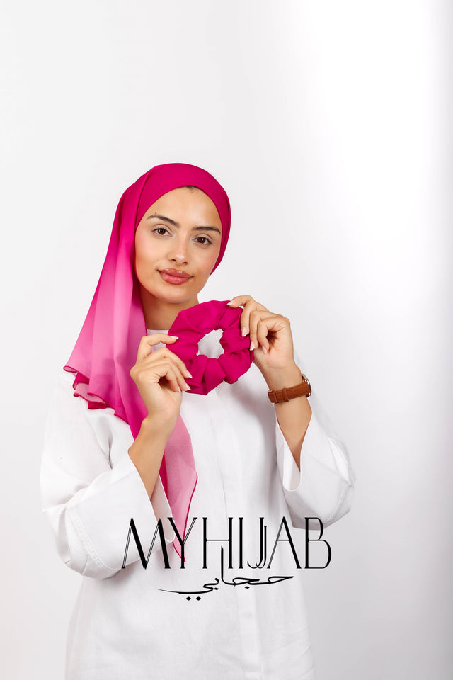 Foulard Lycra Dégradé - Rose fushia