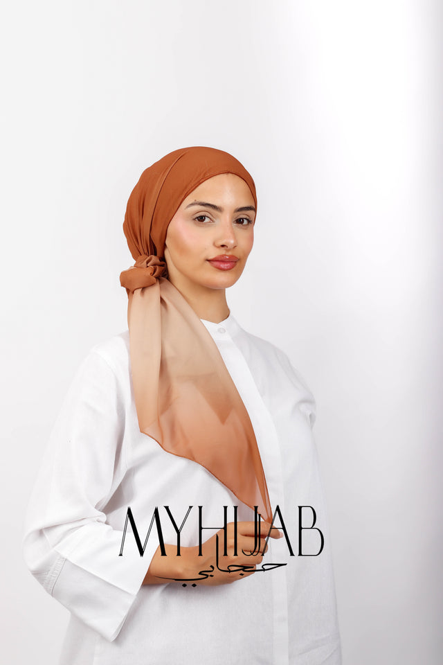 Foulard Lycra Dégradé - Orange miel