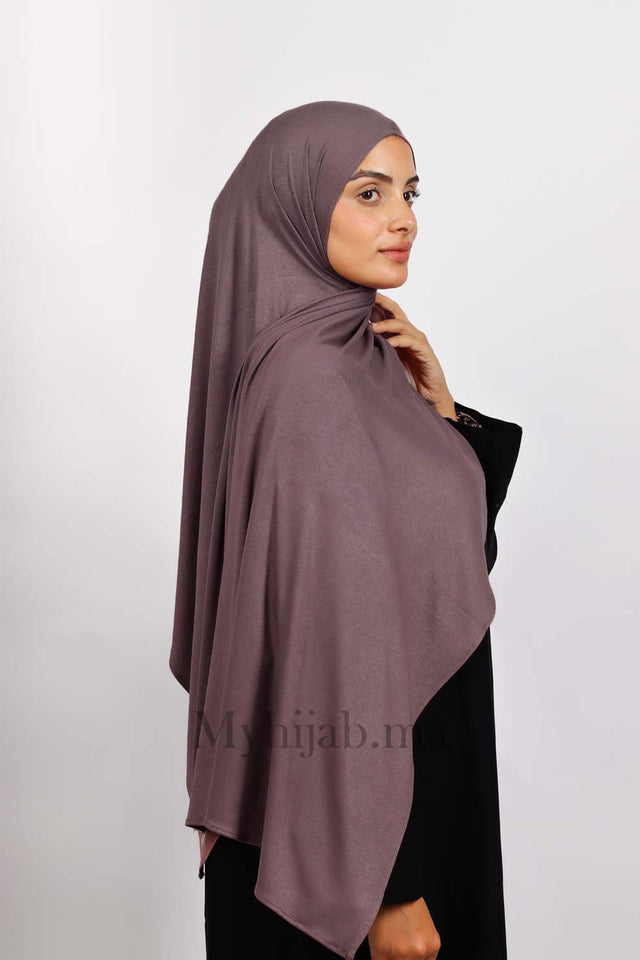 Lycra coton - Mauve poudré