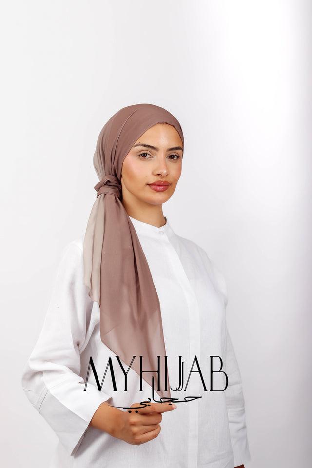 Foulard Lycra Dégradé - Beige marron